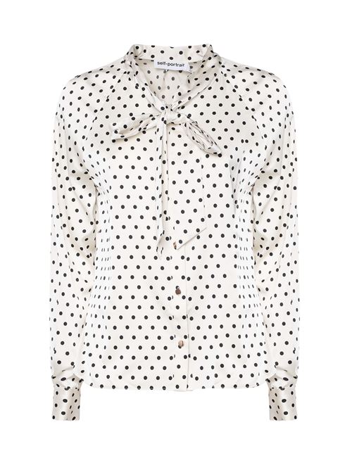 BLUSA IN RASO A POIS CREMA SELF PORTRAIT | AW24087TC